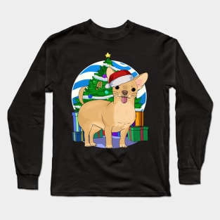 Chihuahua Dog Cute Santa Christmas Gift Long Sleeve T-Shirt